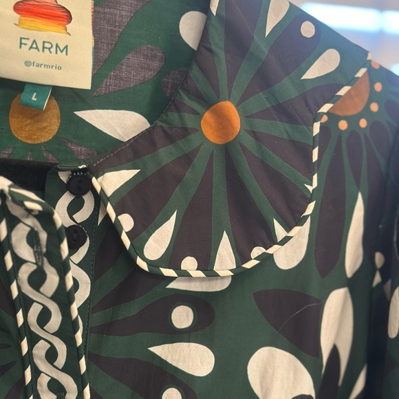 Farm Rio Green Ainika Flowers Mini Dress - Picture 7 of 8